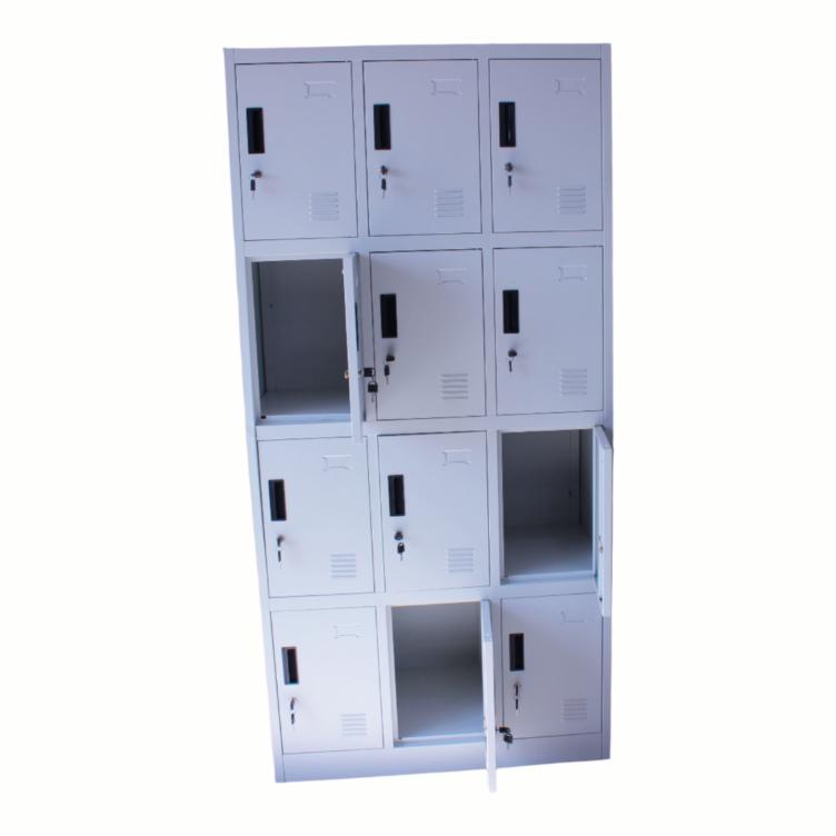 12-Door Metal Locker - Multi-User Personal Storage Unit