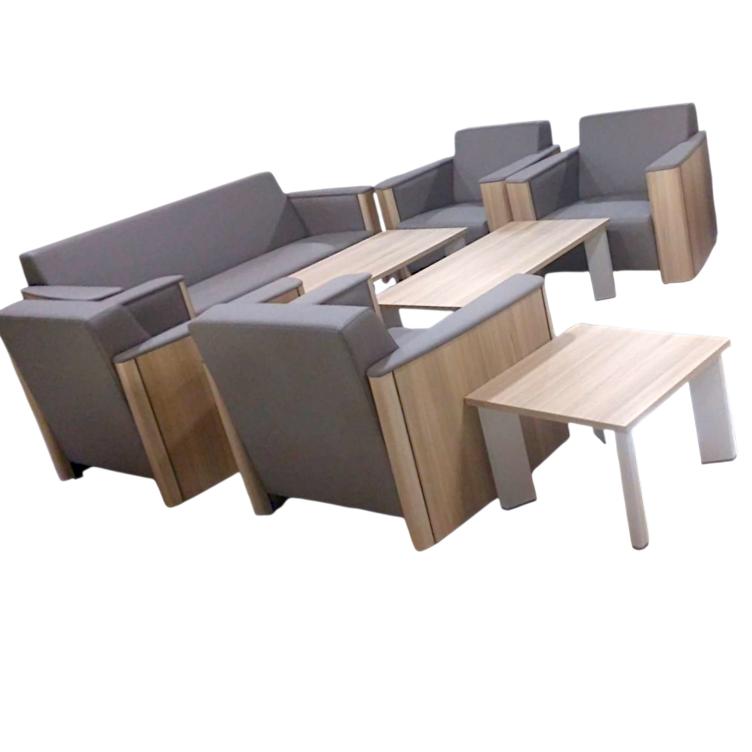 Sofa Set with Coffee Table - Dark Oak & Grey Finish (YMSF)