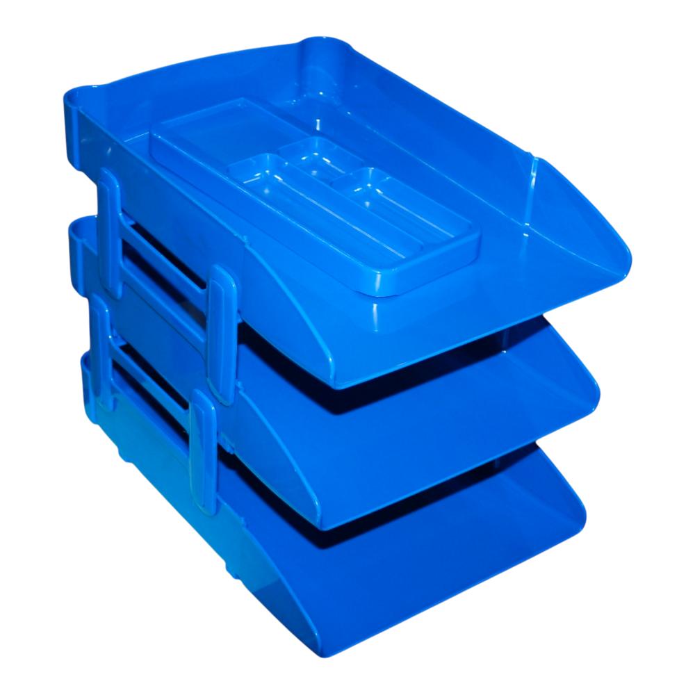 Desktop Document Organizer Tray Set - Red & Blue