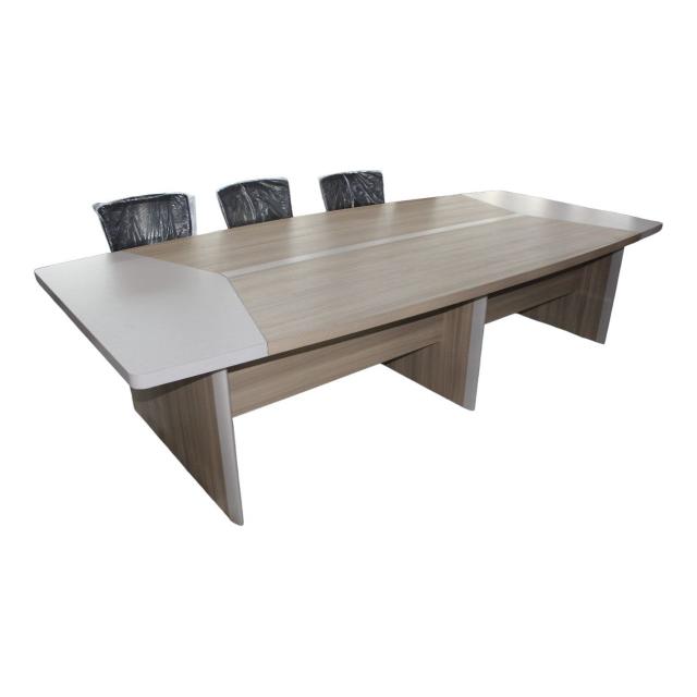 Conference Table - New Teak with Khaki Grey, 3200x1450mm