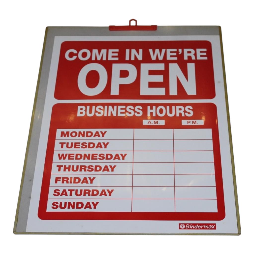 A4 Open/Closed Business Hour Sign with Stand