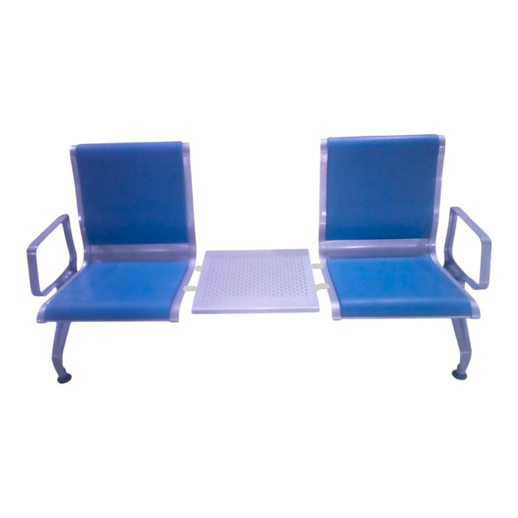 Light Blue Waiting Chair with Built-in Center Table