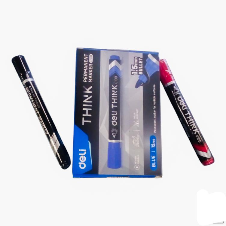 Deli Think Permanent Marker Set - Red & Black
