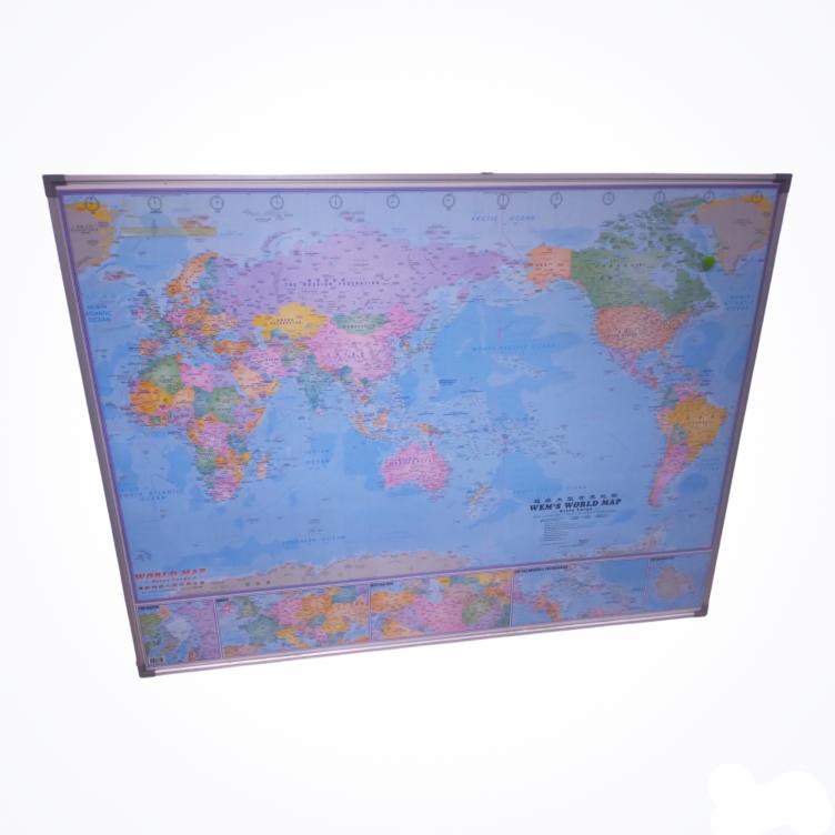 Laminated World Map Poster for Wall Decoration