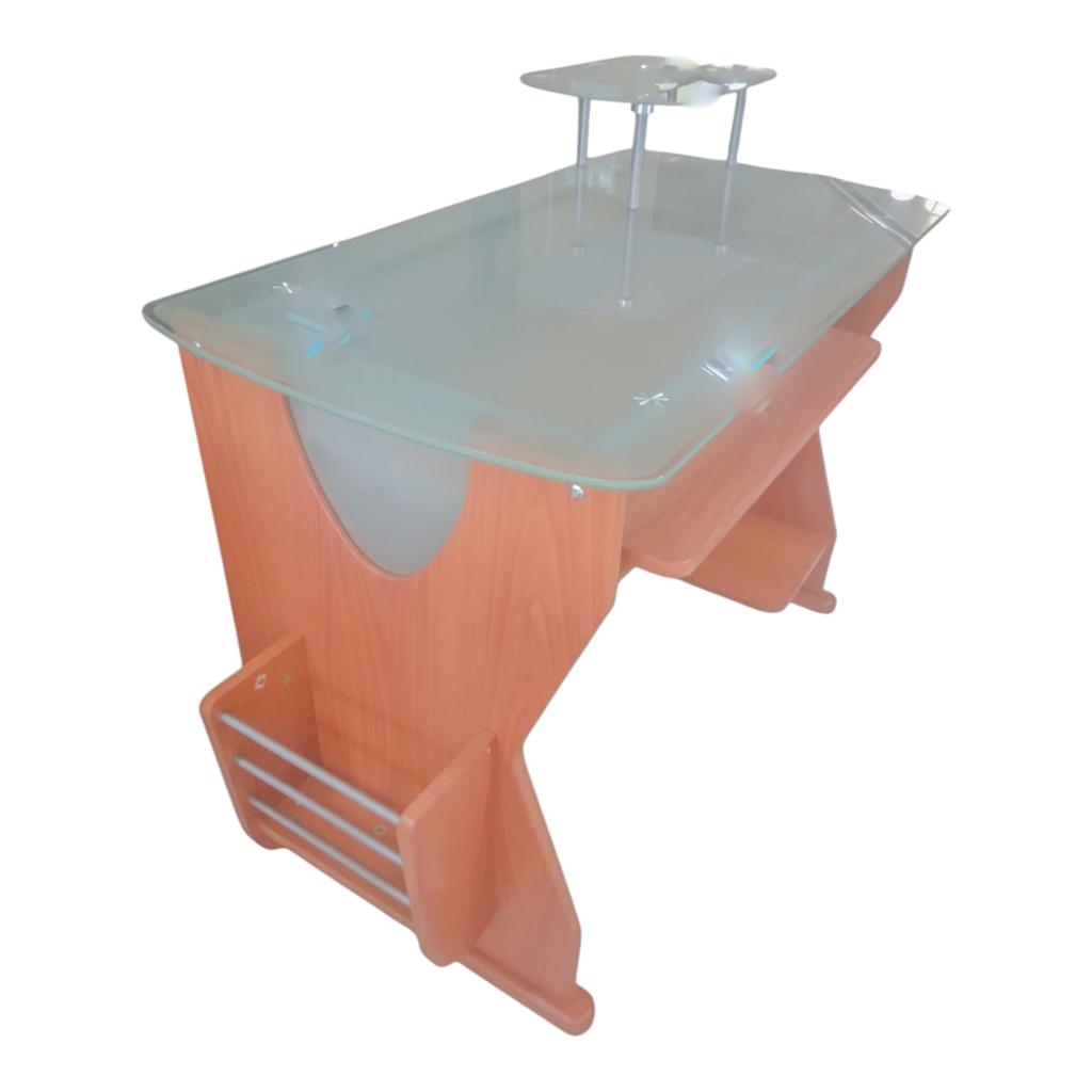 Computer Desk with Glass Top - Modern Workstation