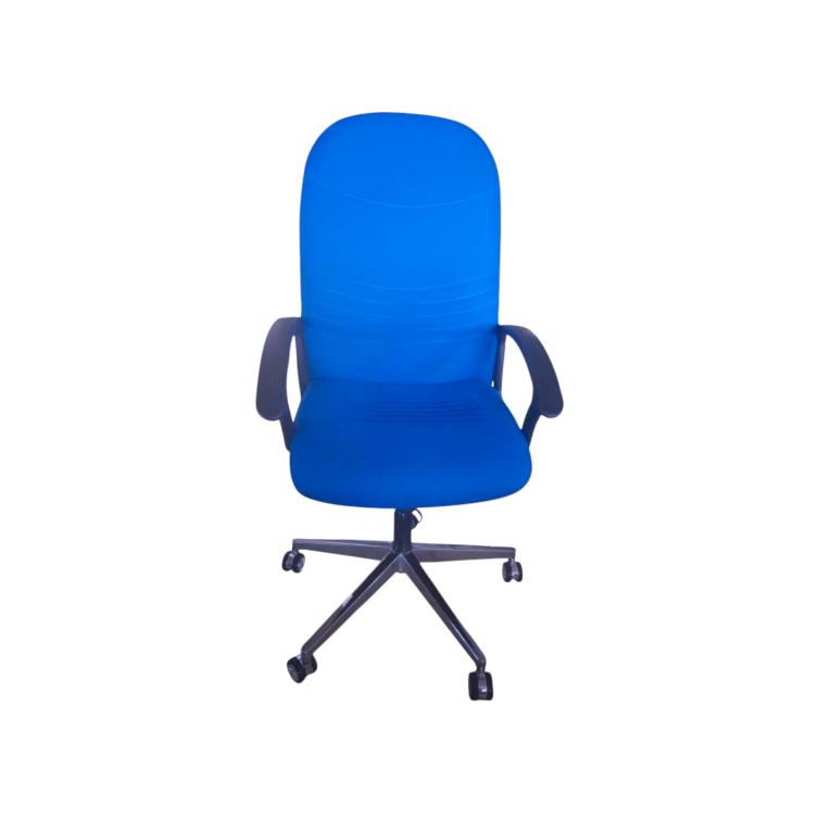 Blue Fabric Swivel Chair - Ergonomic Task Chair