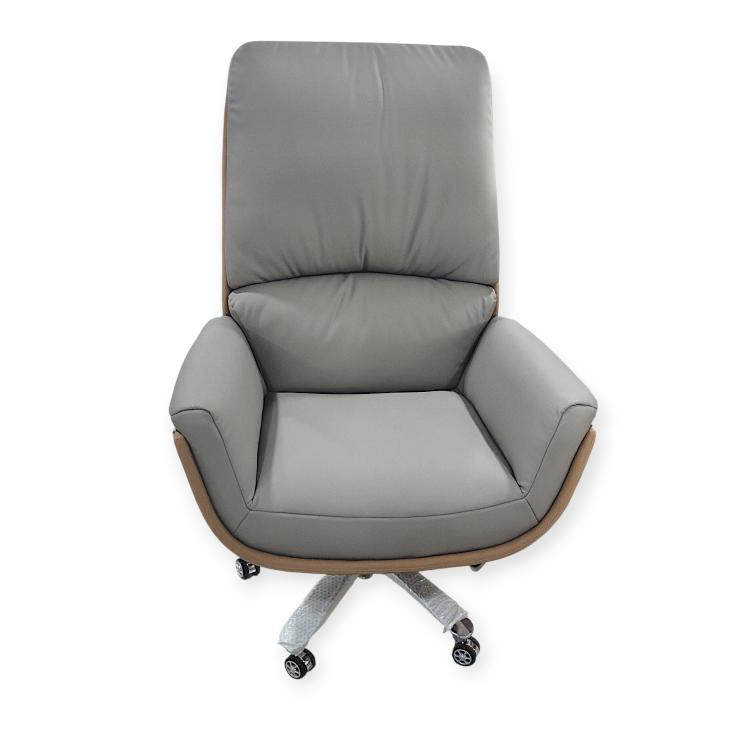 Executive Swivel Chair - Two-Tone Cream & Brown Leather