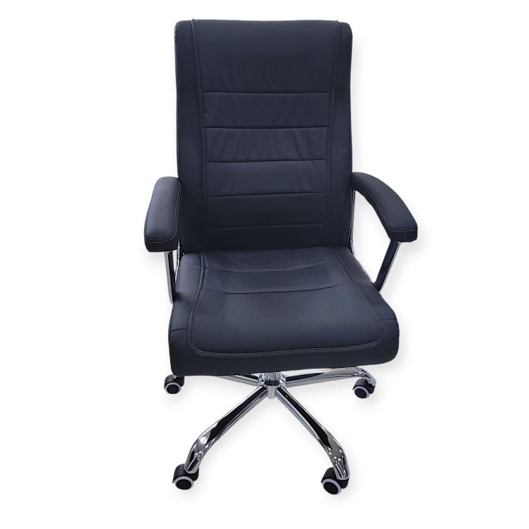 Classic Leather Swivel Chair - Black Executive Seat