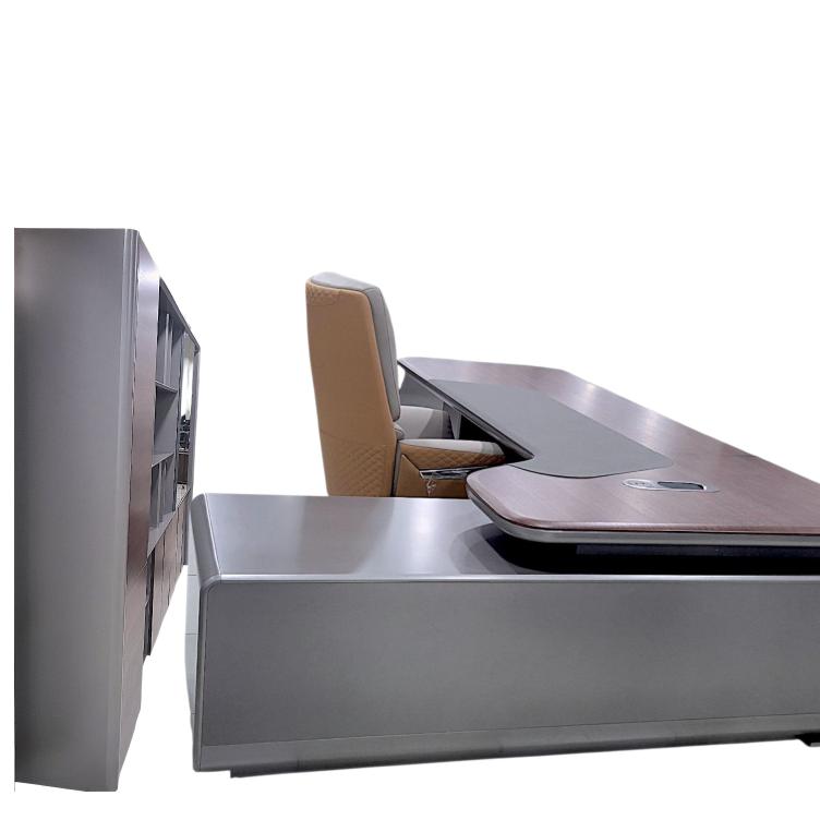 Executive Desk with Wall Unit - Integrated Storage System