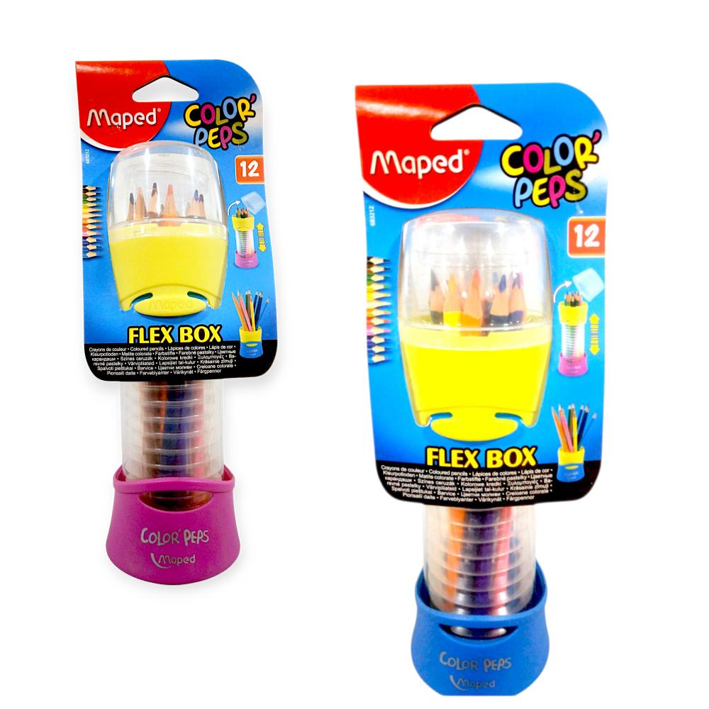 Maped FR68321207 Color Pencil Flex Box - 12 Colors, Portable Storage