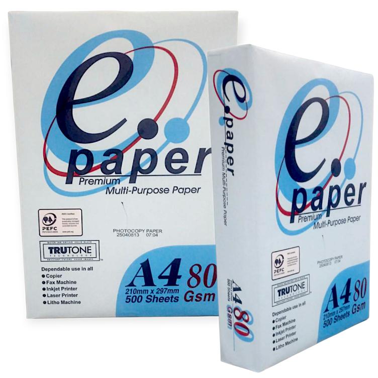 E-Paper Photocopier Sheet A4 - 80gsm Premium Paper, 5 Ream Box (2500 Sheets)