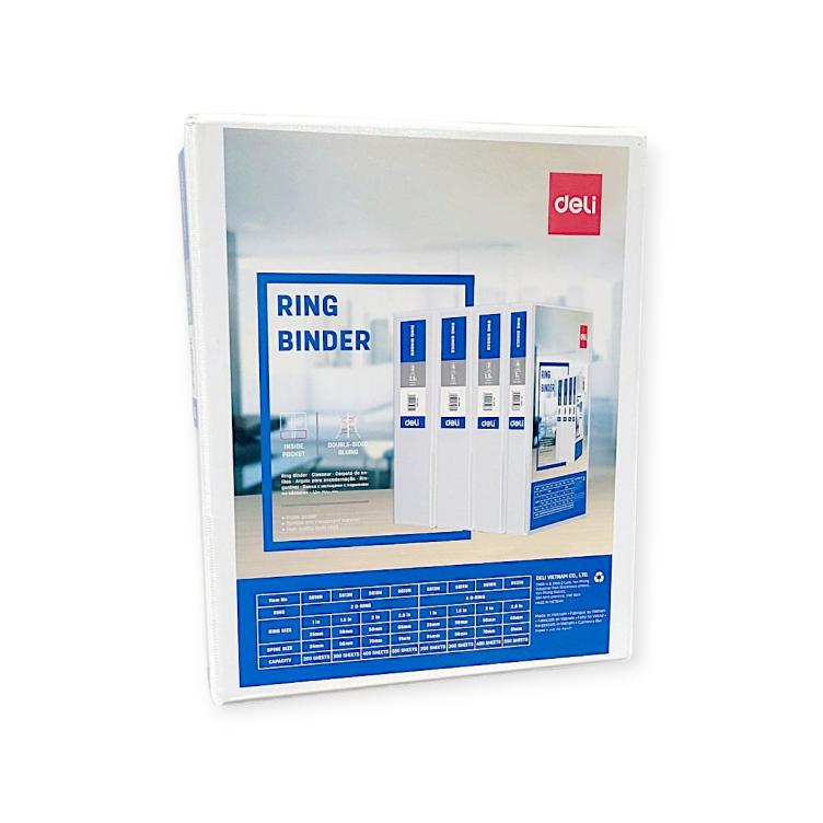 Deli Medium 4-Ring Binder - A4 Document Organization, 4-Ring Mechanism
