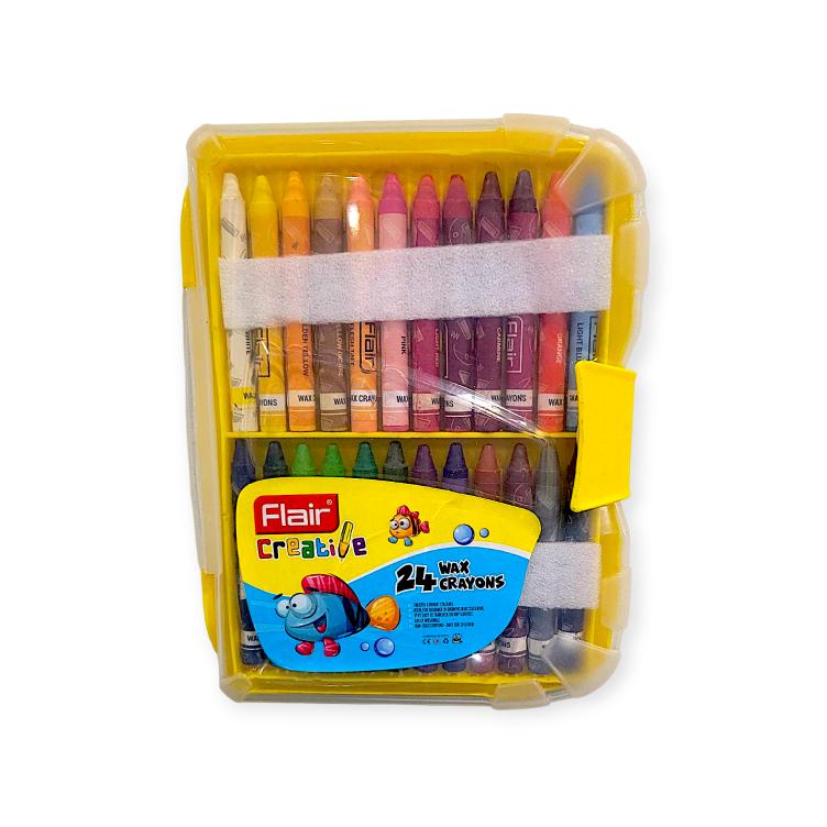Flair 12-Pack Wax Crayons - Vibrant Colors, Child-Safe Art Tools