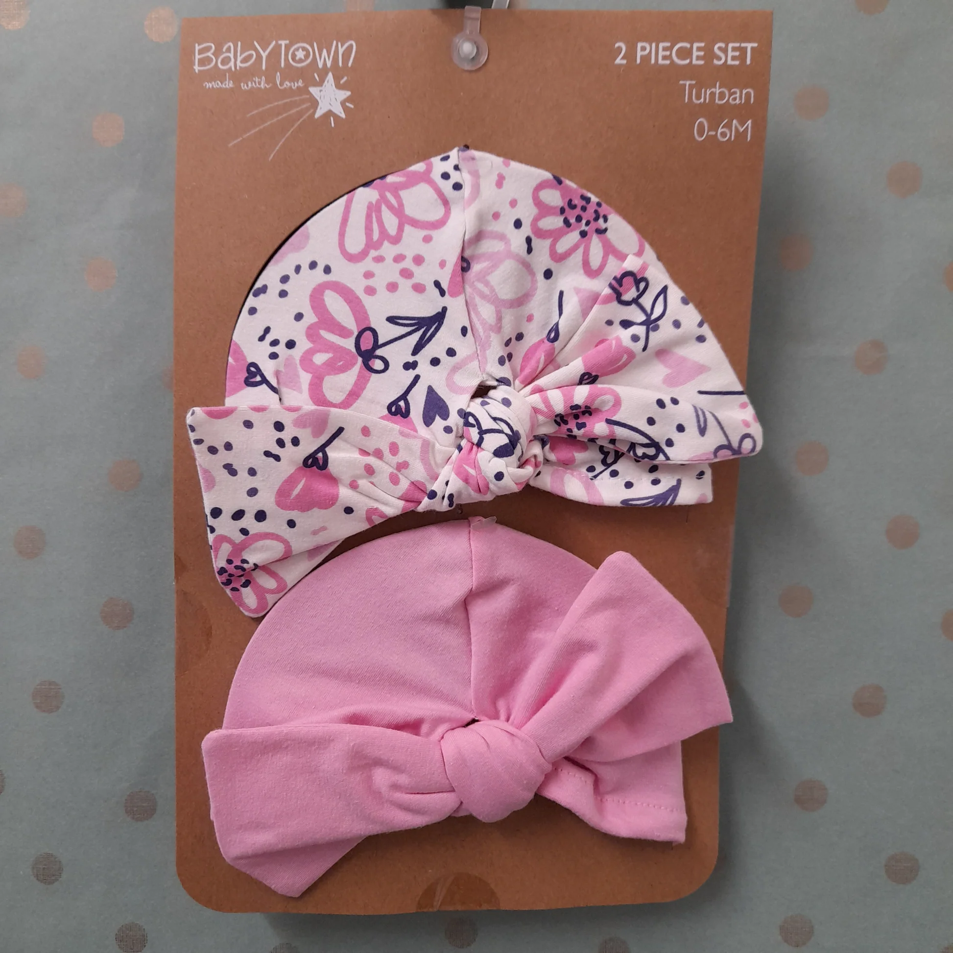 Bebe Baby Boutique 2pc Turban Set | Stylish & Comfortable Headwear for Babies