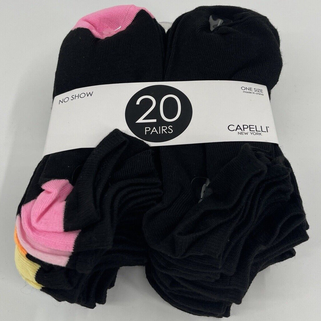 Capelli New York No Show 20 Pair Socks | Comfortable Fit for Shoe Sizes 13-5