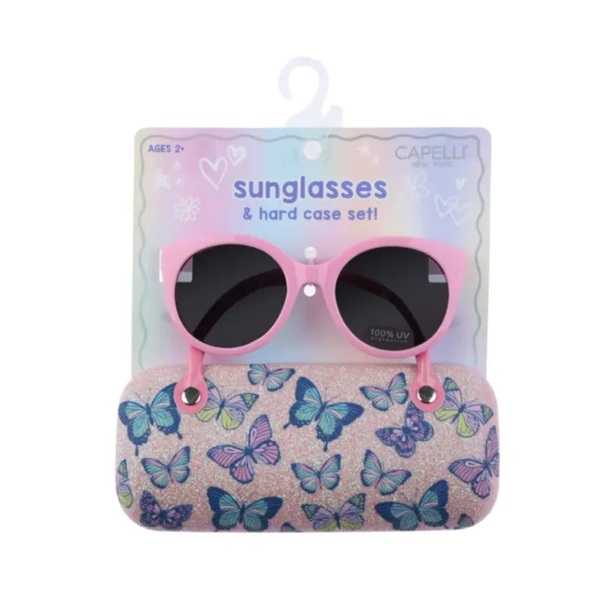 Capelli New York Sunglasses and Hard Case Set | Stylish Sun Protection for Girls
