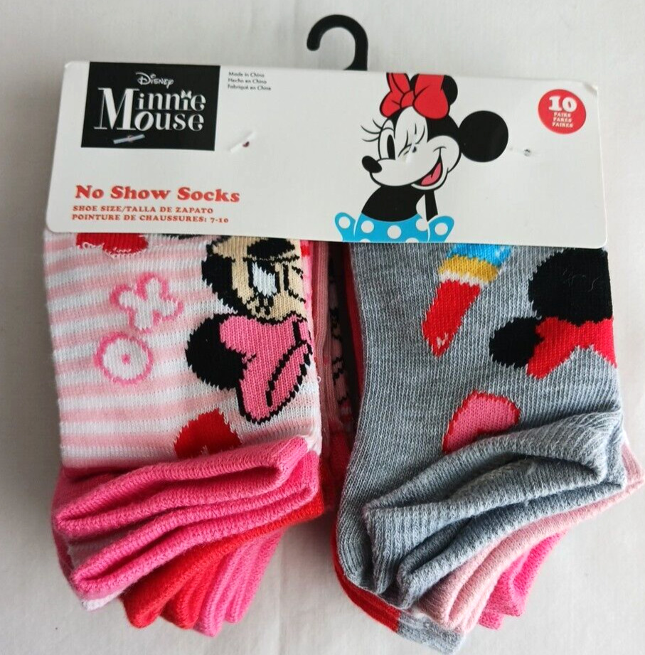 Disney Junior Minnie Quarter Socks – 10 Pairs | Colorful & Comfortable for Everyday Wear