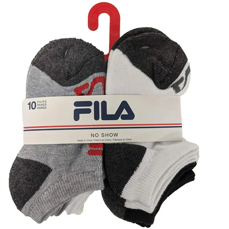 Fila No Show Socks – 10 Pairs | Shoe Size 4-10