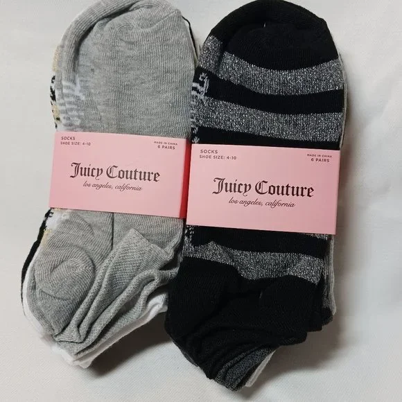 Juicy Couture Kids No-Show Socks 10+1 Pairs – Assorted Styles (Fits Shoe Size 10-4)