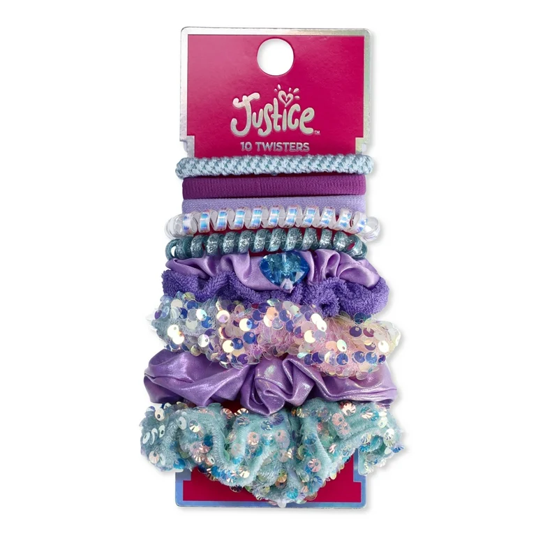 Justice 10-Piece Hair Accessories Set – Trendy Styles for Girls