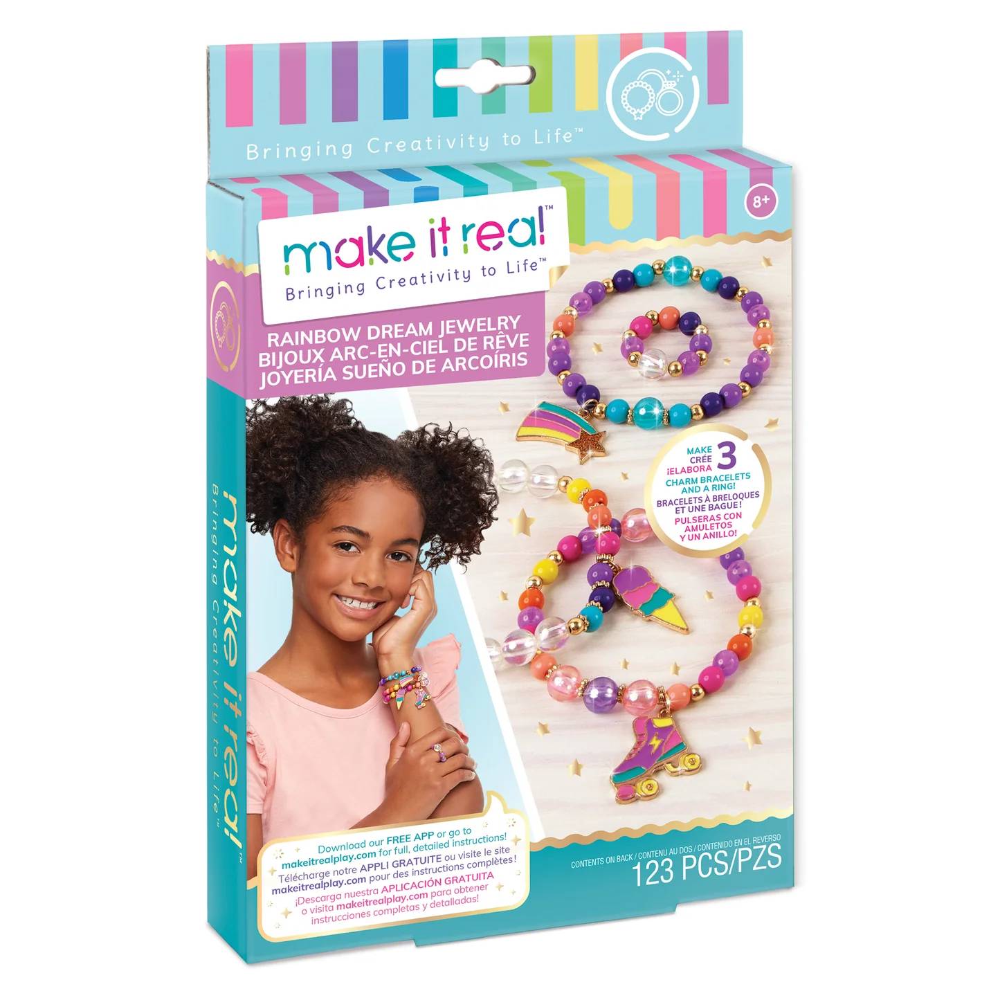 Make It Real Rainbow Dream Jewelry Kit – DIY Bracelet Making (Ages 8+)