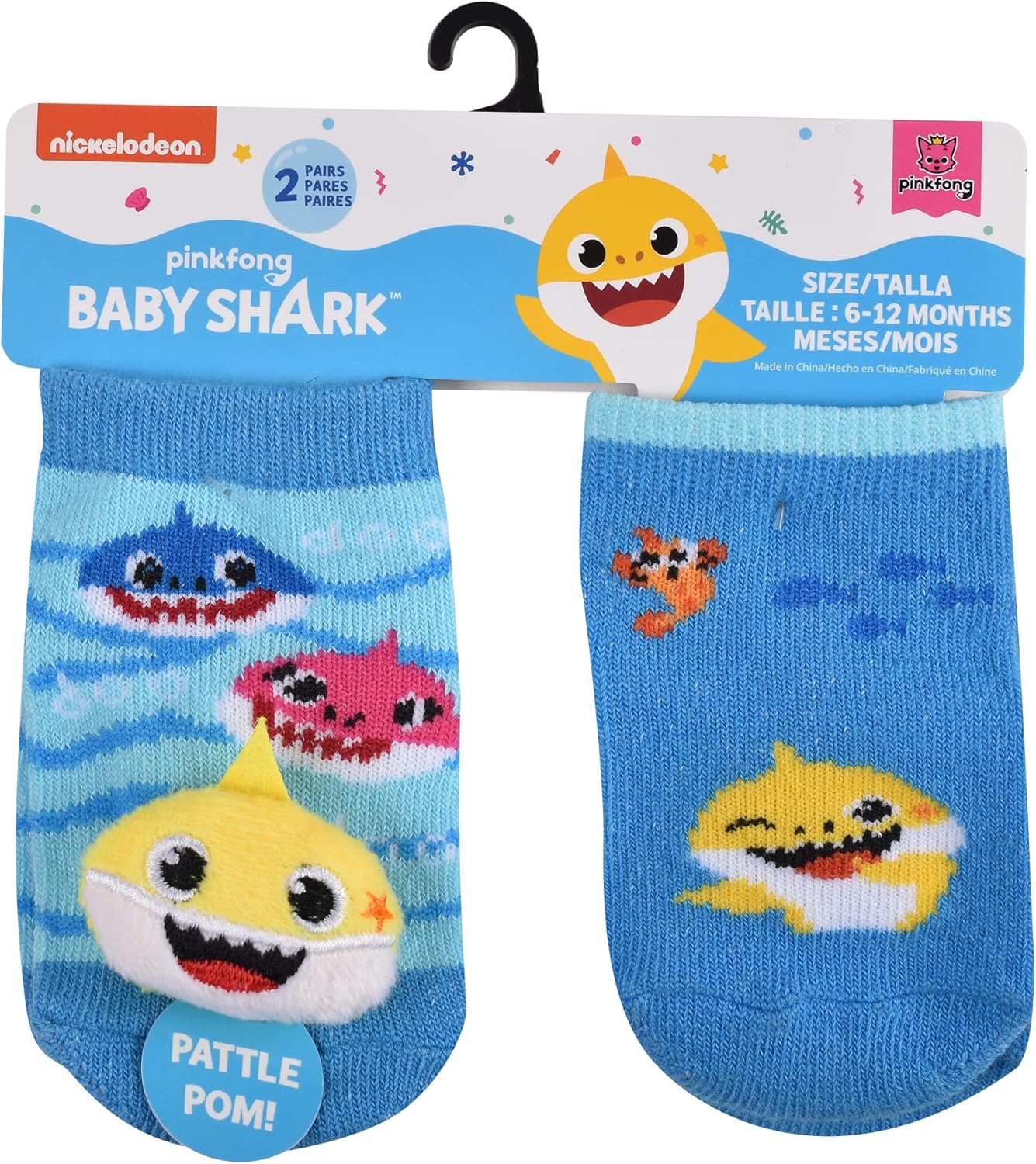 Nickelodeon Baby Shark’s Big Show! Quarter Socks 10 Pairs | Fun & Comfortable Socks for Toddlers