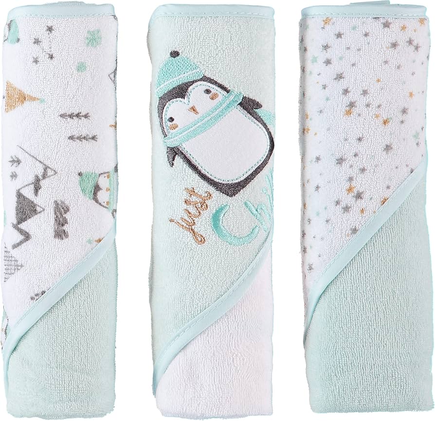 Rene Rofe Baby 3-Pack Hooded Towels – Ultra Soft & Absorbent (25"x25")