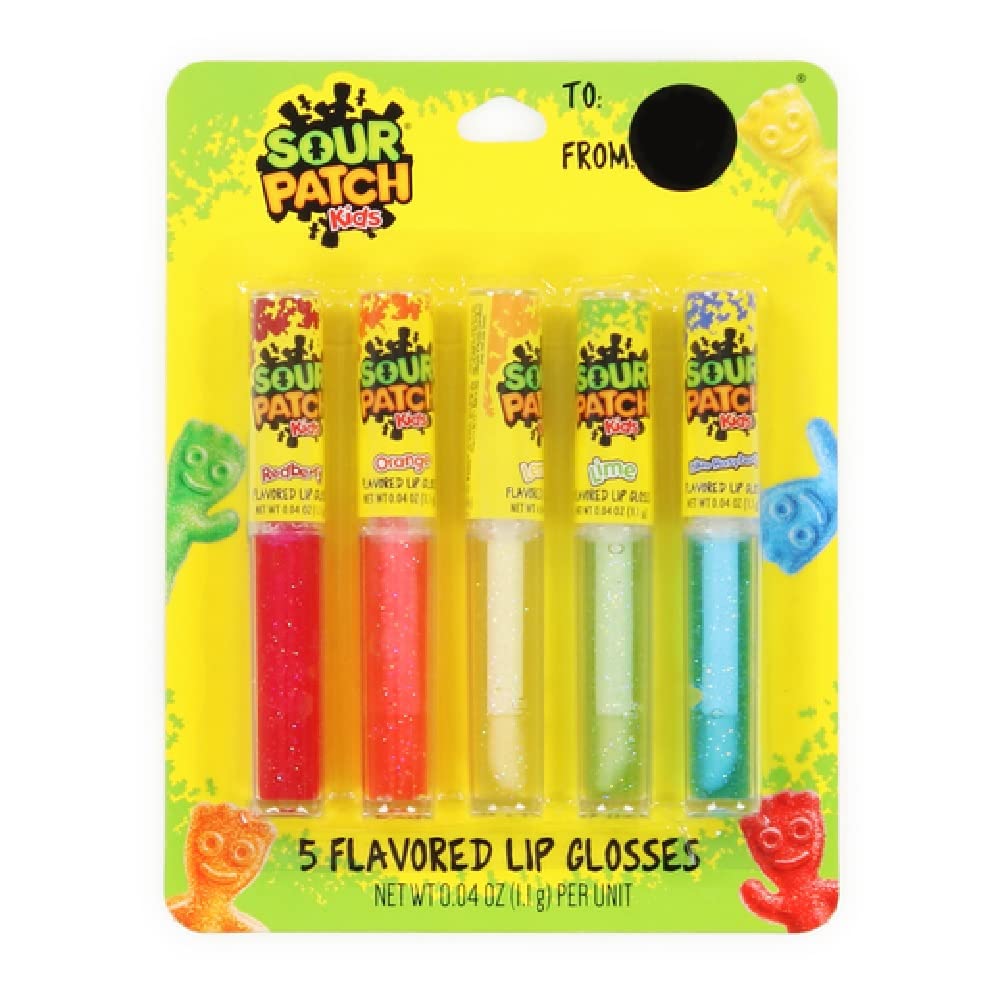 Sour Patch Kids 5-Flavor Lip Gloss Set – Sweet & Tangy Lip Care (Taste Beauty)