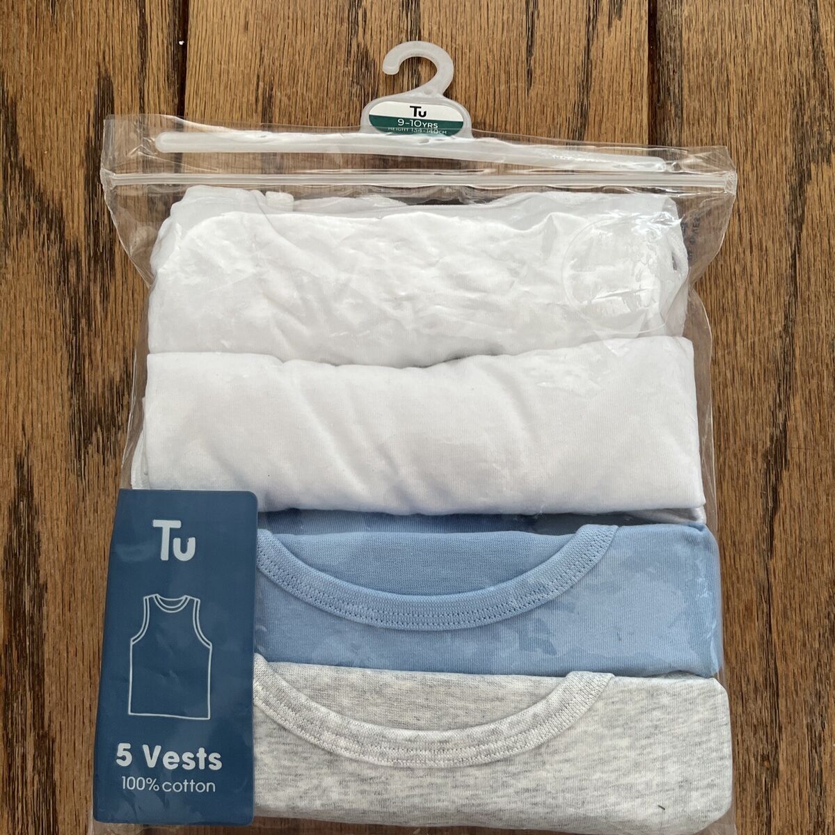 Tu Kids 5 Vests 6-7 Years Pure Cotton | Soft & Comfortable Everyday Wear for Kids