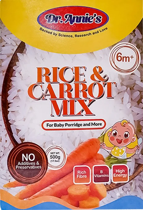 Dr. Annie's Rice & Carrot Mix | Nutritious Baby Cereal (6+ Months)