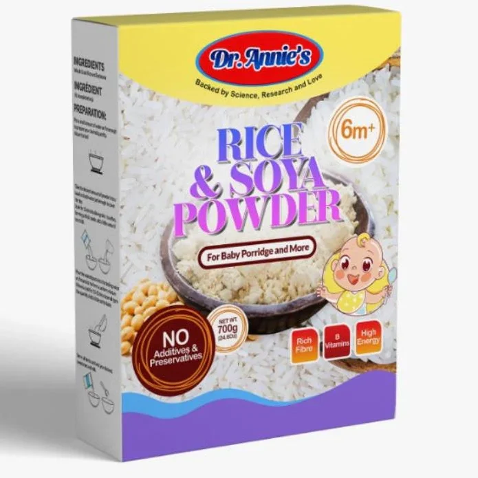 Dr. Annie's Rice & Soya Powder | Protein-Rich Baby Cereal (6+ Months)