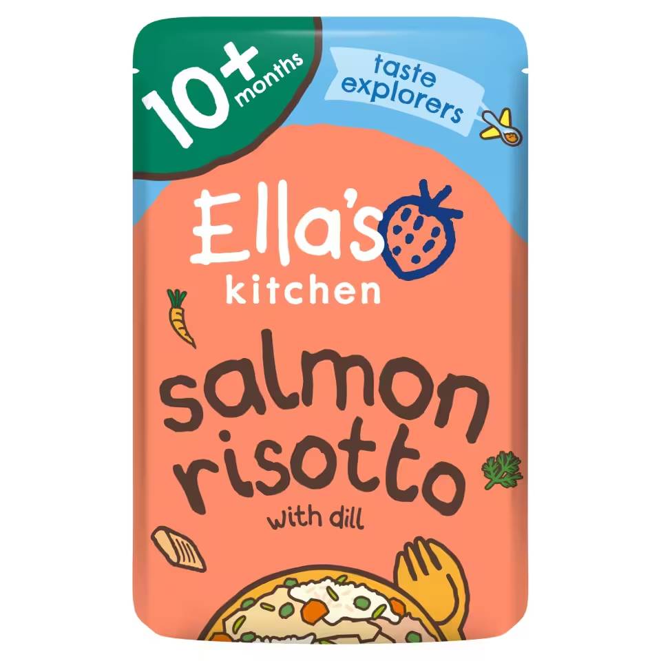Ella’s Kitchen Super Scrummy Salmon Risotto With Dill | Organic Seafood Meal (10+ Months)