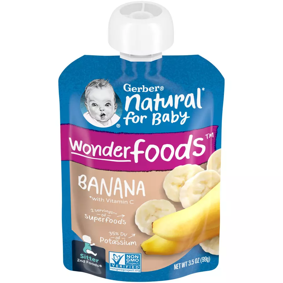 Gerber Natural for Baby Wonder Foods Banana | Smooth Banana Puree (4+ Months)