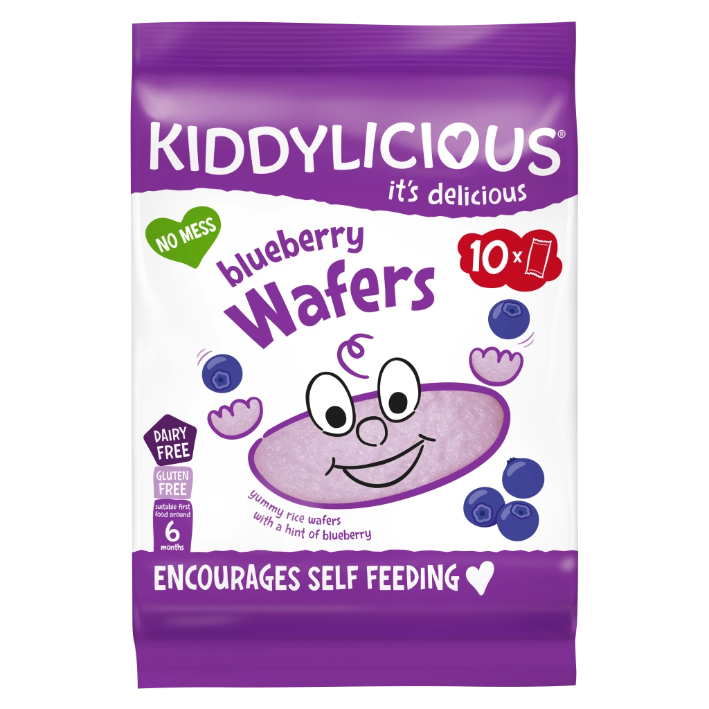 Kiddylicious Blueberry Wafers | Melt-in-Mouth Snack (6+ Months)