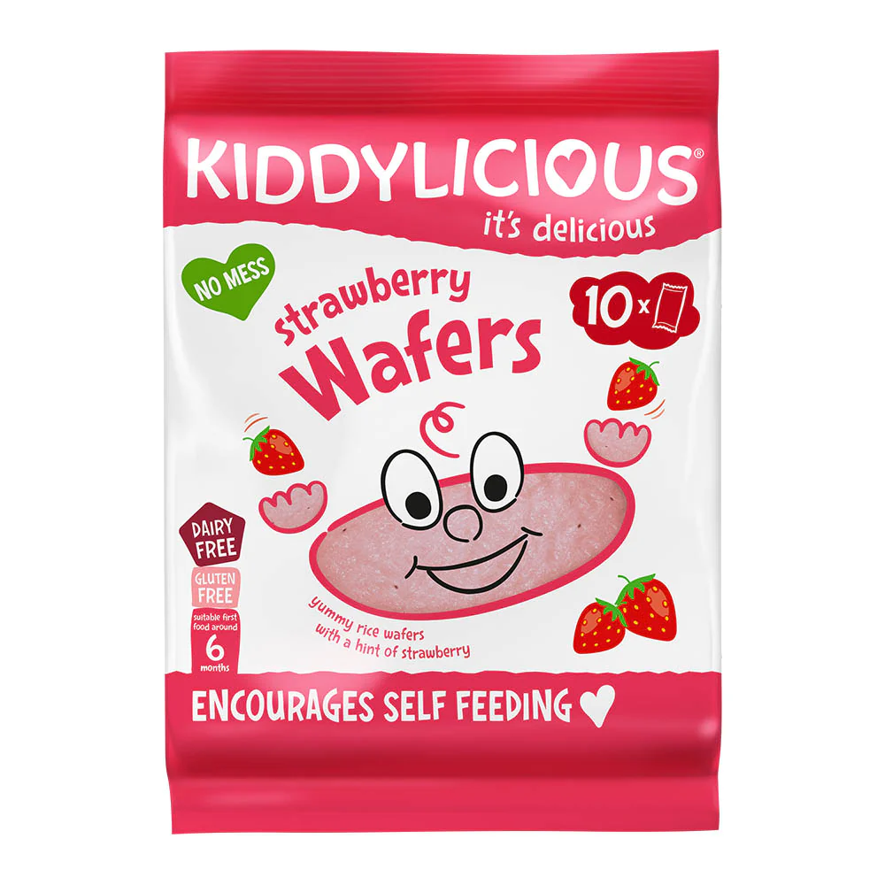 Kiddylicious Strawberry Wafers | Melt-in-Mouth Snack (6+ Months)