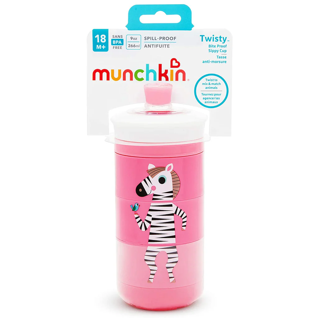 Munchkin Twist Bite Proof Baby Cup | Spill-Proof & Fun Mix-and-Match Design