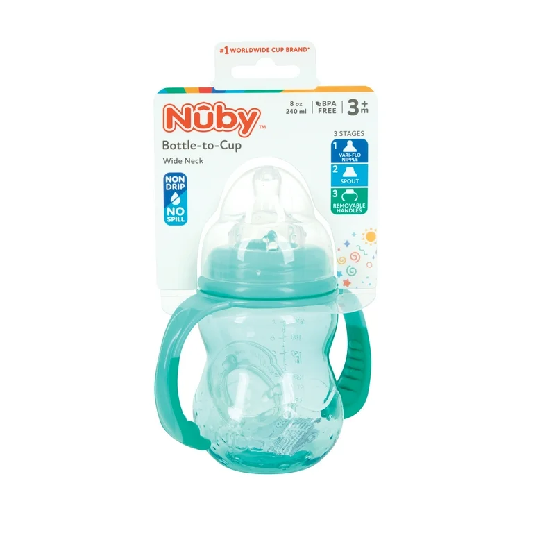 Nuby Bottle – To-Cup | 3-Stage Grow-With-Me Transition Cup