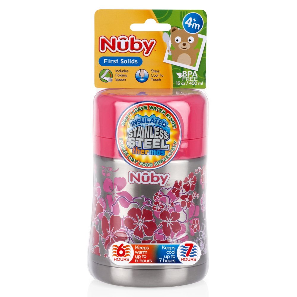 Nuby First Solids Insulated Stainless Steel Thermos | On-the-Go Feeding System