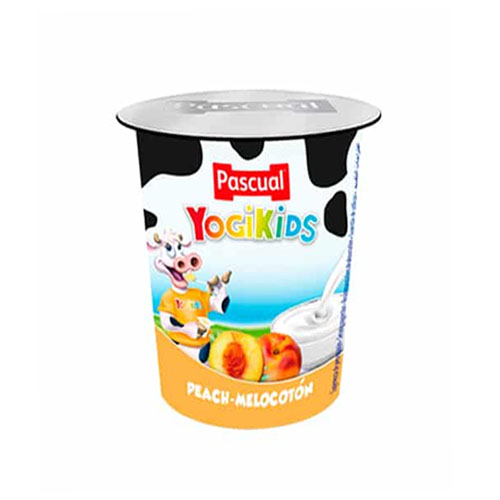 Pascual Yogikids Peach Melocoton | Fruity & Creamy Snack for Kids