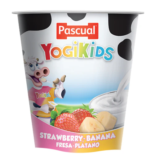 Pascual Yogikids Strawberry-Banana | Fruity & Creamy Snack for Kids