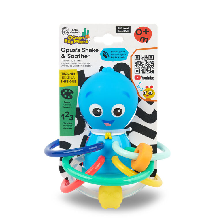Baby Einstein Ocean Explorers Opus’s Shake & Soothe | Sensory & Teething Fun for Babies