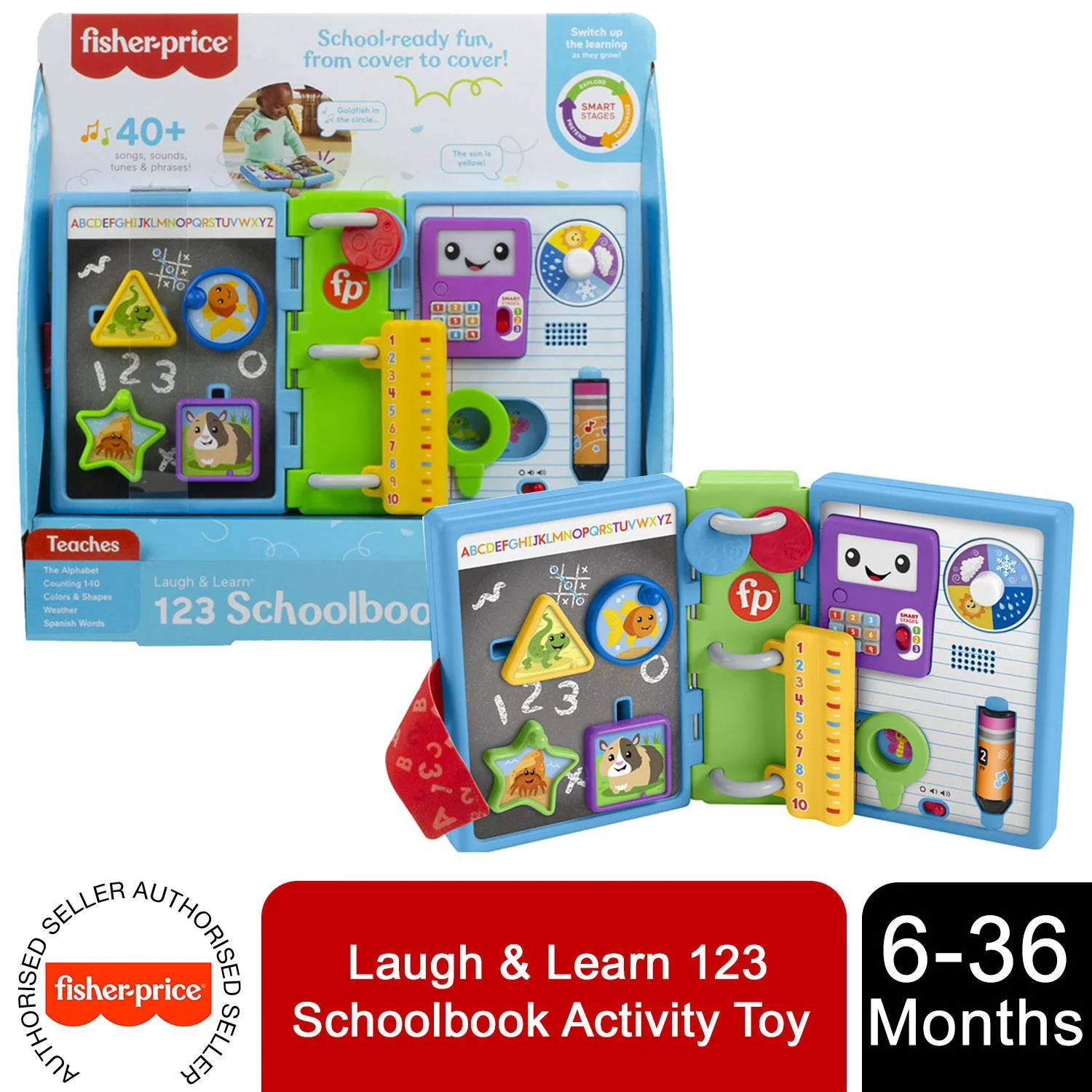 Fisher-Price Laugh & Learn 123 Schoolbook | School-Ready Interactive Activity Toy