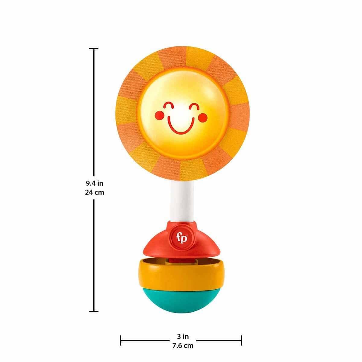 Fisher-Price Shake & Shine Sun | Light-Up Sensory Rattle for Babies