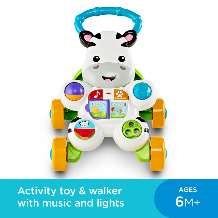 Fisher-Price Learn with Me Zebra Walker | Musical Baby Walker & Activity Toy