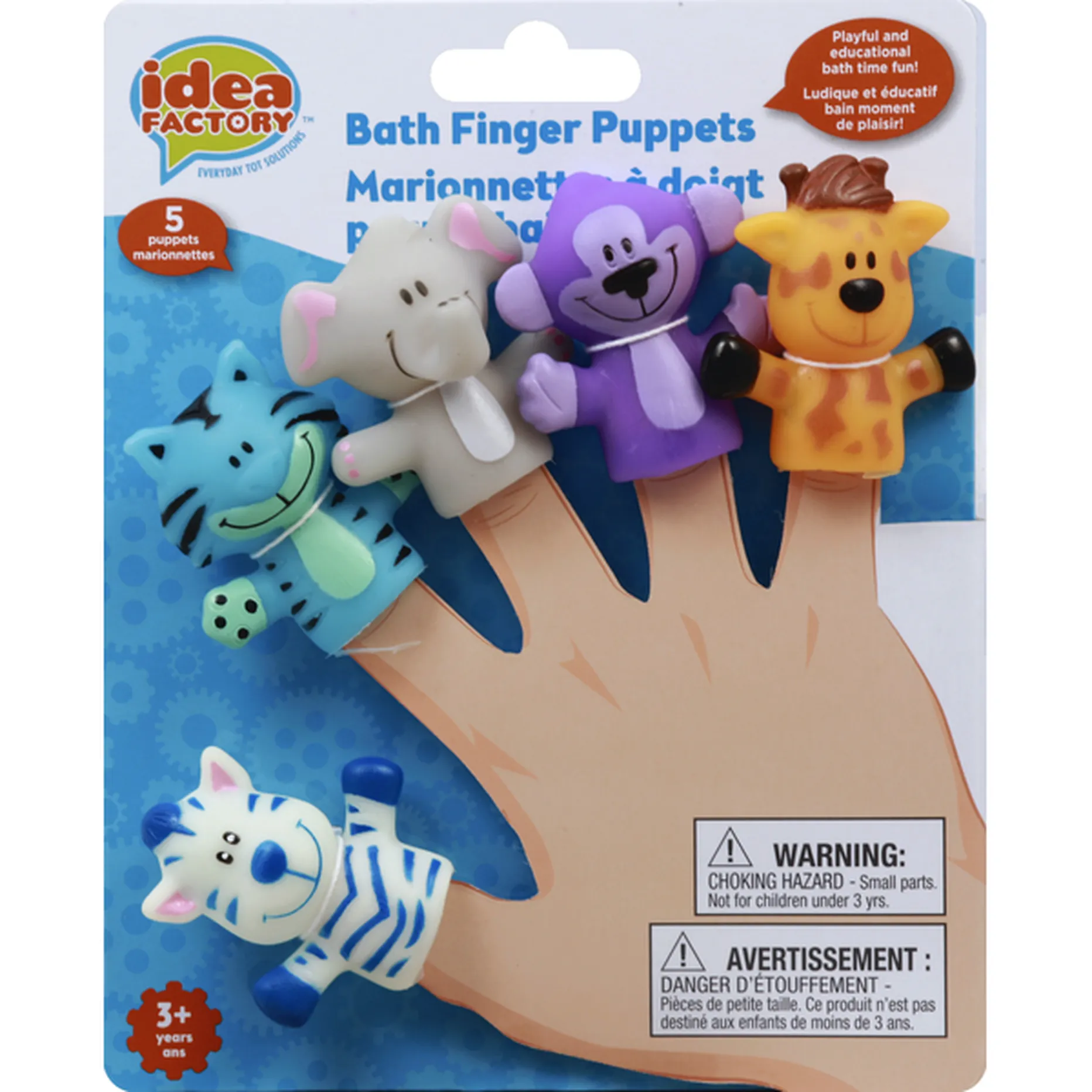 Idea Factory Bath Finger Puppets | Colorful Water-Friendly Learning Toys for Babies