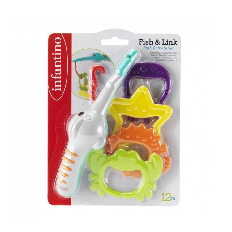 Infantino Fish and Link Bath Activity Set | Fun Fishing & Swapping Game for Toddlers 12m+