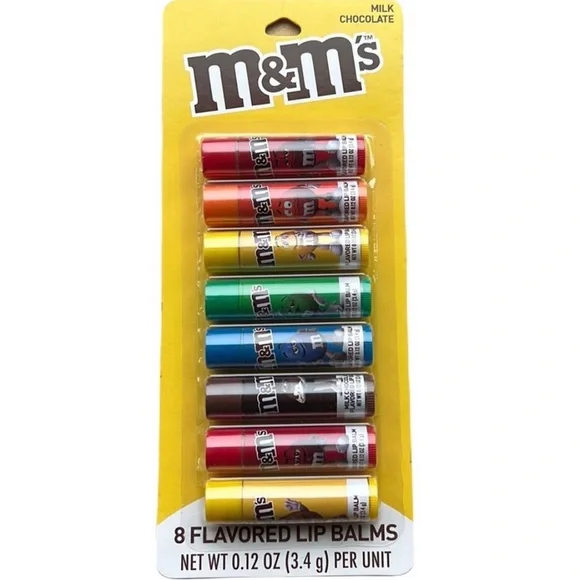 M&M’s Milk Chocolate 8-Flavored Lip Balms | Fun, Flavor & Colorful Style
