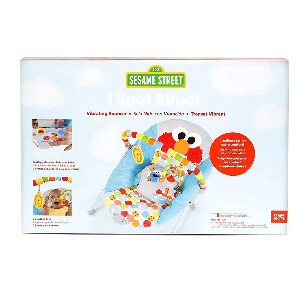 Sesame Street I Spot Elmo Vibrating Bouncer | Baby Seat with Toys & Soothing Vibrations