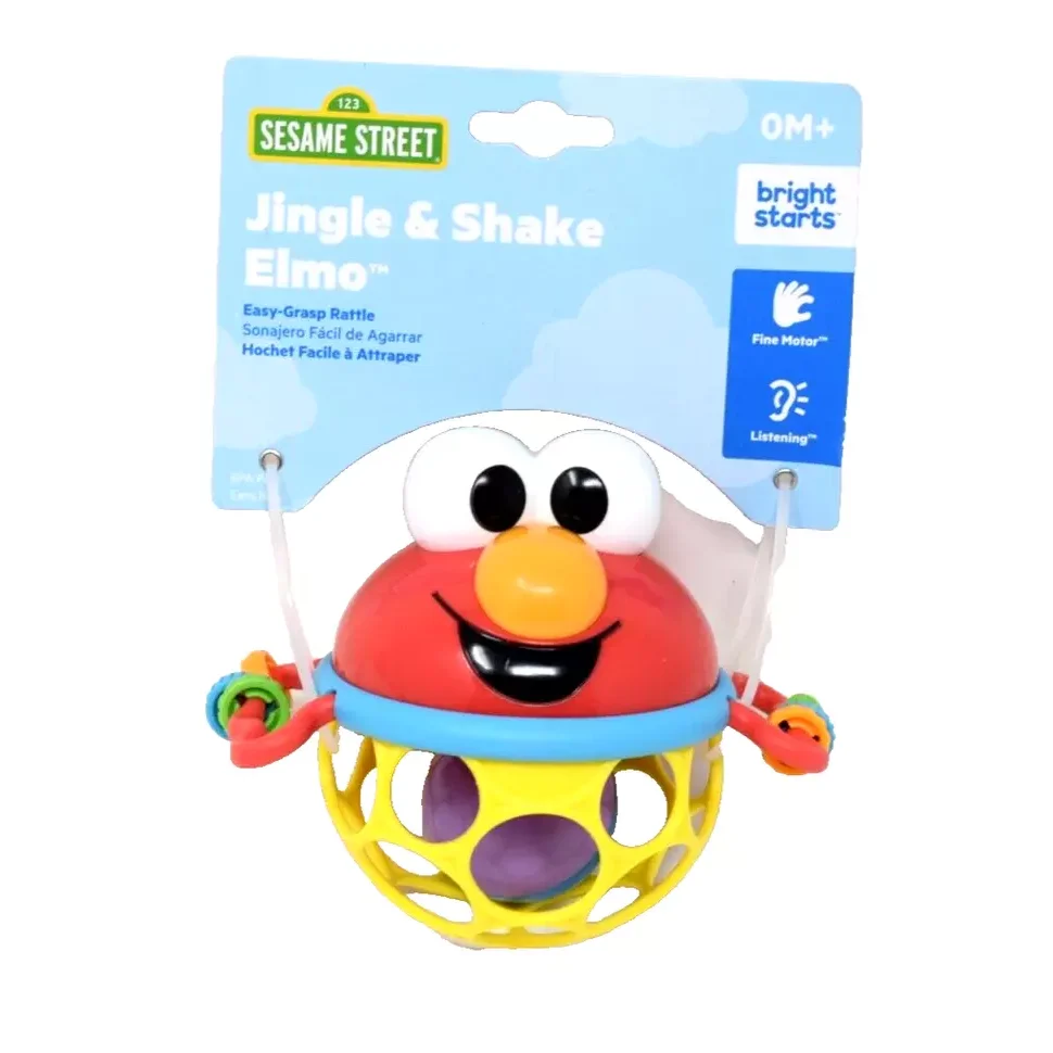 Sesame Street Jingle & Shake Elmo Easy Grasp Rattle | Fun & Interactive Baby Toy
