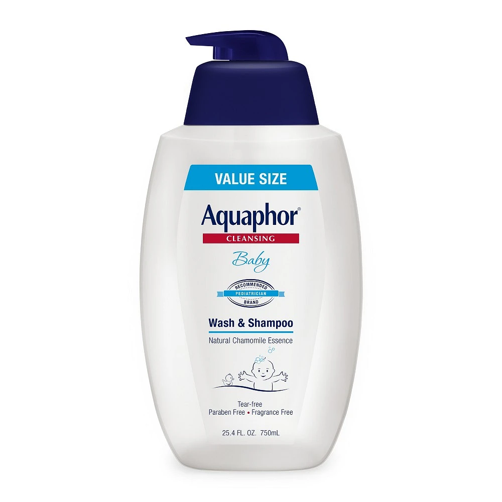 Aquaphor Antiseptic Baby Wash & Shampoo – Tear-Free 2-in-1 Cleanser for Sensitive Skin (16.9 fl oz)